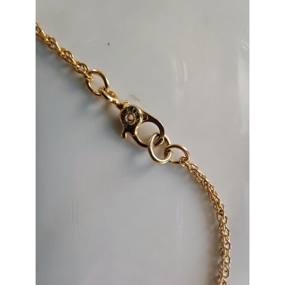 Vintage Monet Rhinestone And Gold Tone Heart Pendant Twist Chain Necklace - Picture 6 of 7